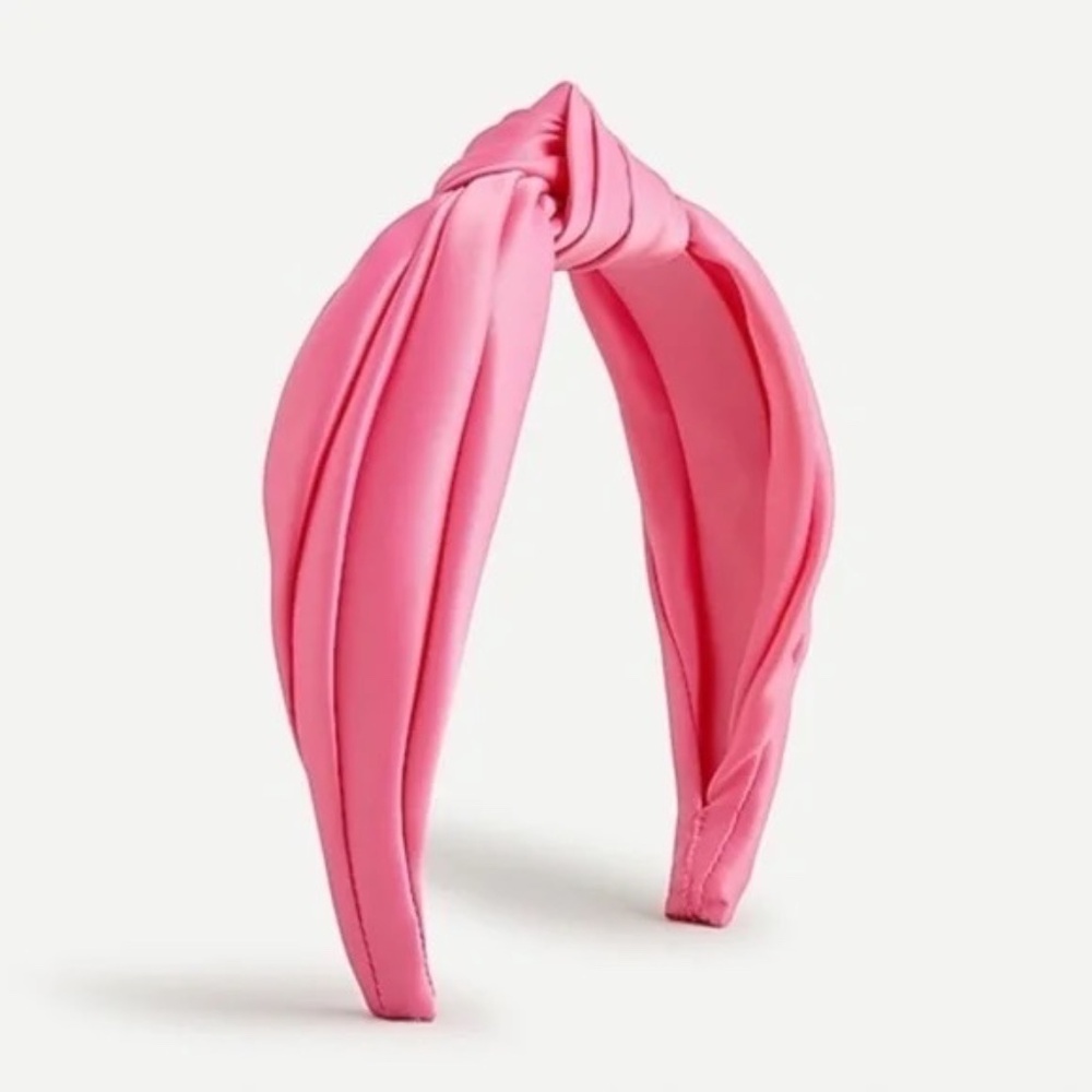 J. Crew Pink Satin Knot Headband